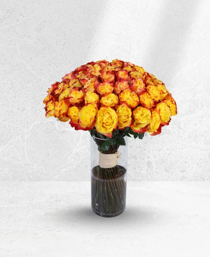 Sunset Blaze 100 Roses
